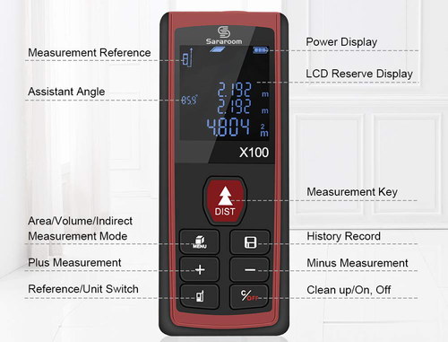 Laser Distance Meter With Blue LED